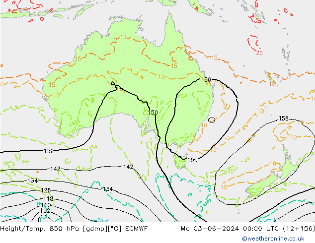 Z500/Rain (+SLP)/Z850 ECMWF  03.06.2024 00 UTC