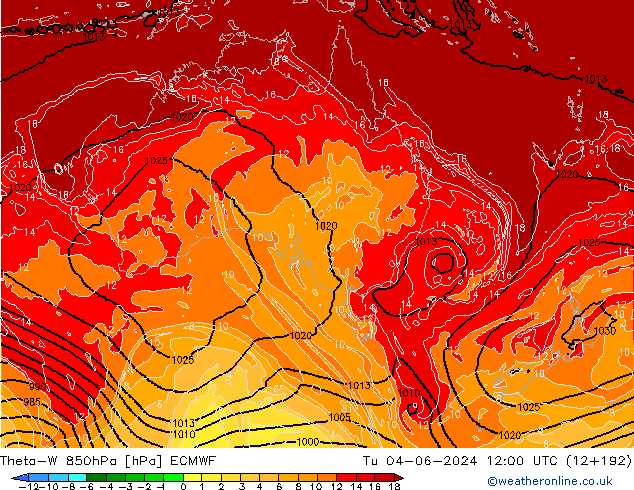 Theta-W 850hPa ECMWF mar 04.06.2024 12 UTC