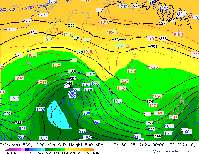 500-1000 hPa Kalınlığı ECMWF Per 30.05.2024 00 UTC