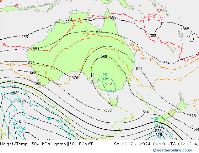 Z500/Rain (+SLP)/Z850 ECMWF So 01.06.2024 06 UTC