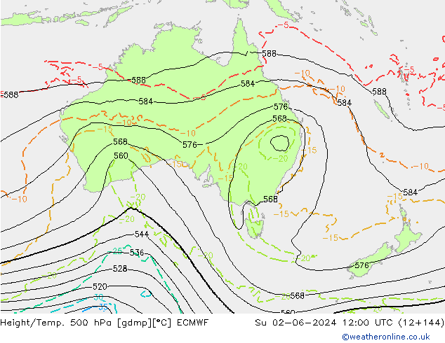 Z500/Rain (+SLP)/Z850 ECMWF Ne 02.06.2024 12 UTC