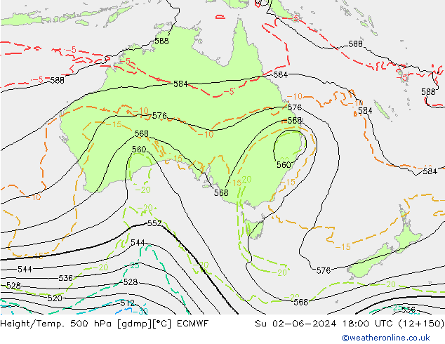 Height/Temp. 500 hPa ECMWF  02.06.2024 18 UTC