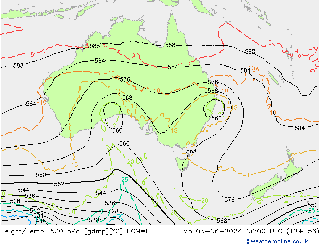 Z500/Rain (+SLP)/Z850 ECMWF  03.06.2024 00 UTC