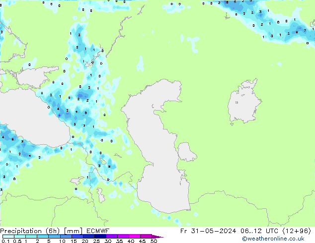 Z500/Rain (+SLP)/Z850 ECMWF Pá 31.05.2024 12 UTC