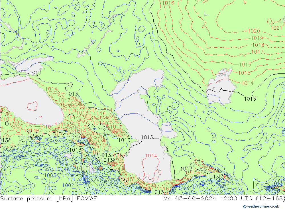 Yer basıncı ECMWF Pzt 03.06.2024 12 UTC