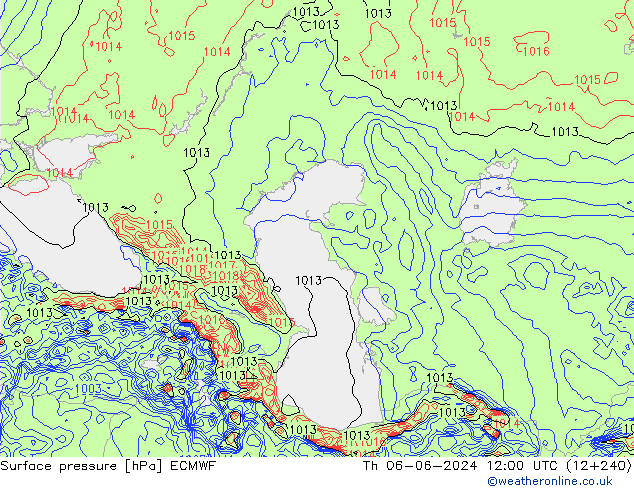 приземное давление ECMWF чт 06.06.2024 12 UTC