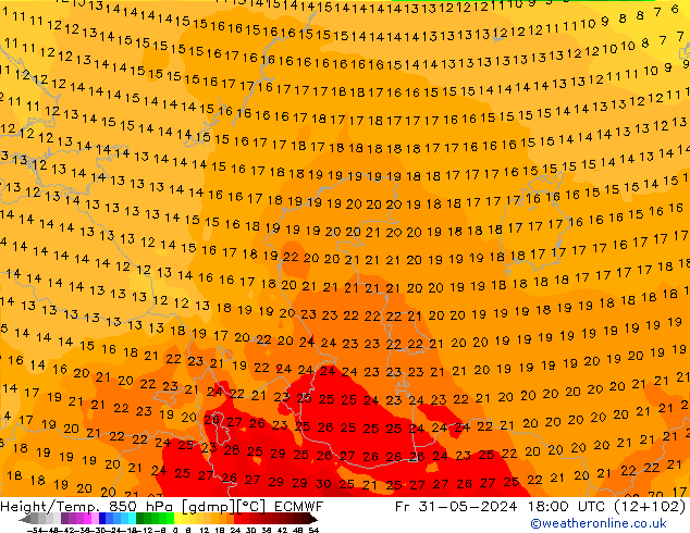 Z500/Rain (+SLP)/Z850 ECMWF ven 31.05.2024 18 UTC