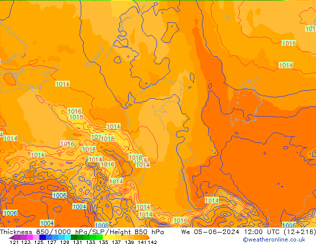 Thck 850-1000 hPa ECMWF We 05.06.2024 12 UTC