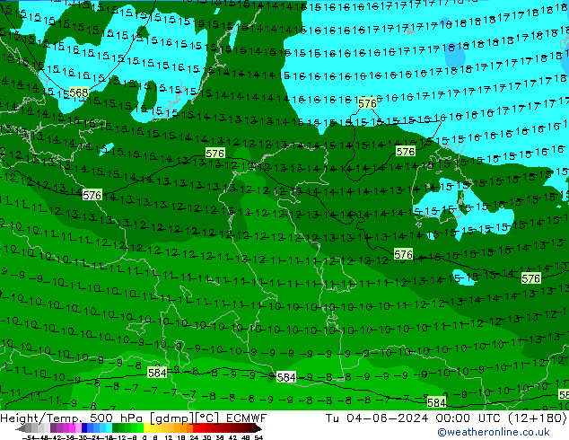 Z500/Rain (+SLP)/Z850 ECMWF Tu 04.06.2024 00 UTC