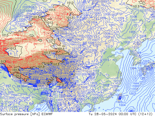 Yer basıncı ECMWF Sa 28.05.2024 00 UTC