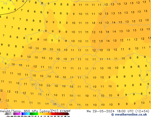 Z500/Rain (+SLP)/Z850 ECMWF We 29.05.2024 18 UTC