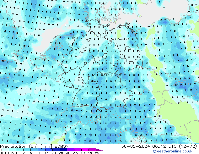 Z500/Regen(+SLP)/Z850 ECMWF do 30.05.2024 12 UTC