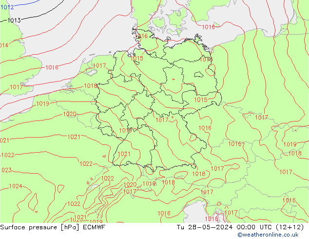 Bodendruck ECMWF Di 28.05.2024 00 UTC