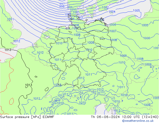 Bodendruck ECMWF Do 06.06.2024 12 UTC