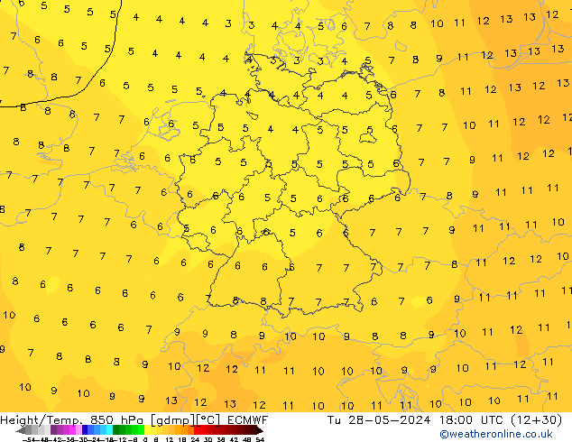 Z500/Rain (+SLP)/Z850 ECMWF Di 28.05.2024 18 UTC