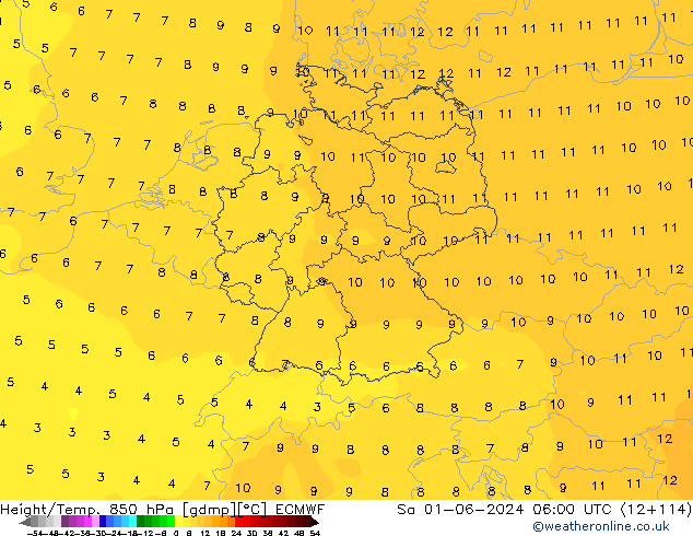 Z500/Rain (+SLP)/Z850 ECMWF Sa 01.06.2024 06 UTC