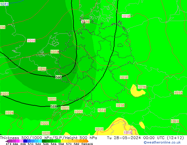 Thck 500-1000hPa ECMWF Tu 28.05.2024 00 UTC