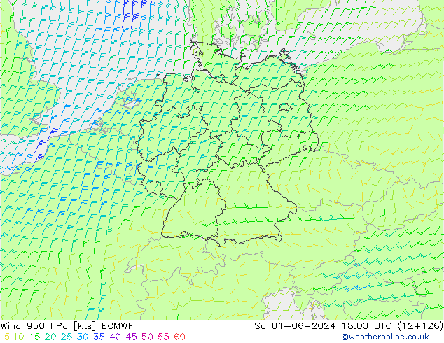 Wind 950 hPa ECMWF So 01.06.2024 18 UTC