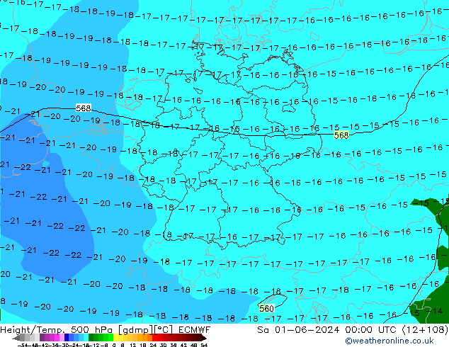 Z500/Yağmur (+YB)/Z850 ECMWF Cts 01.06.2024 00 UTC