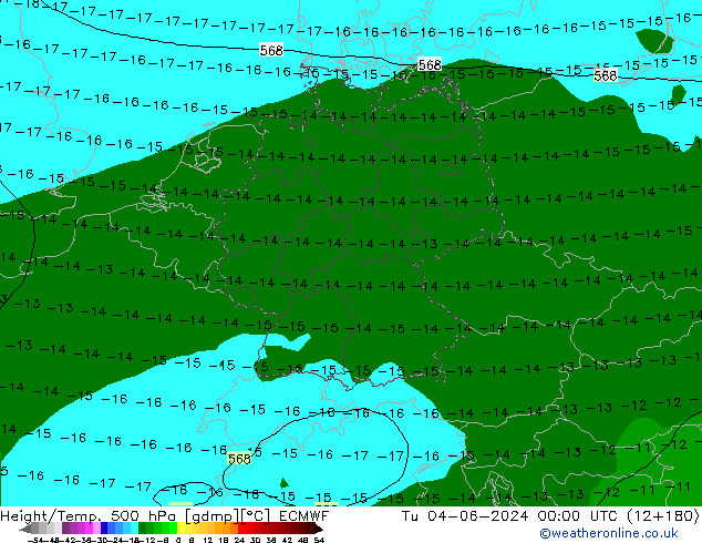 Z500/Rain (+SLP)/Z850 ECMWF вт 04.06.2024 00 UTC