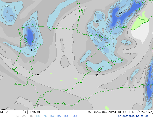 RH 300 hPa ECMWF  03.06.2024 06 UTC