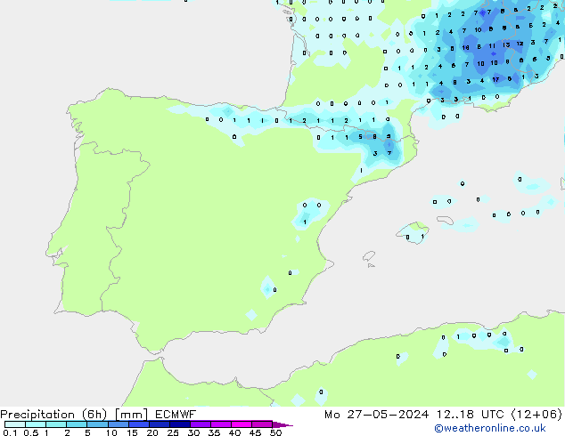 Z500/Rain (+SLP)/Z850 ECMWF lun 27.05.2024 18 UTC