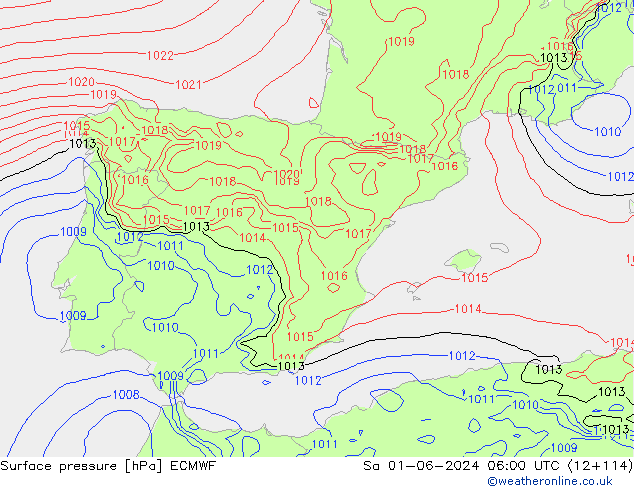 Yer basıncı ECMWF Cts 01.06.2024 06 UTC