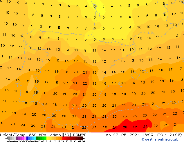 Z500/Rain (+SLP)/Z850 ECMWF lun 27.05.2024 18 UTC