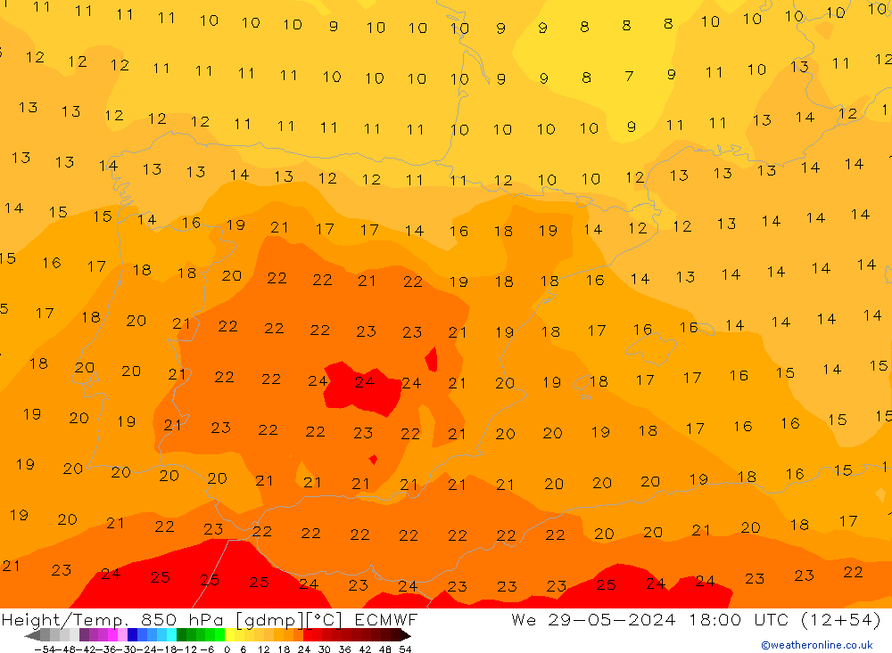 Z500/Regen(+SLP)/Z850 ECMWF wo 29.05.2024 18 UTC