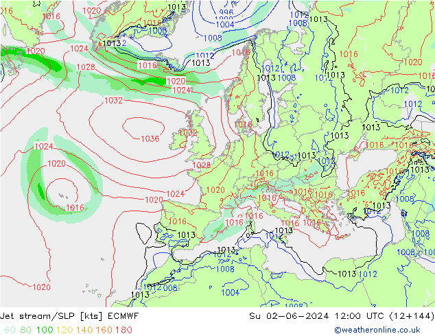 Prąd strumieniowy ECMWF nie. 02.06.2024 12 UTC