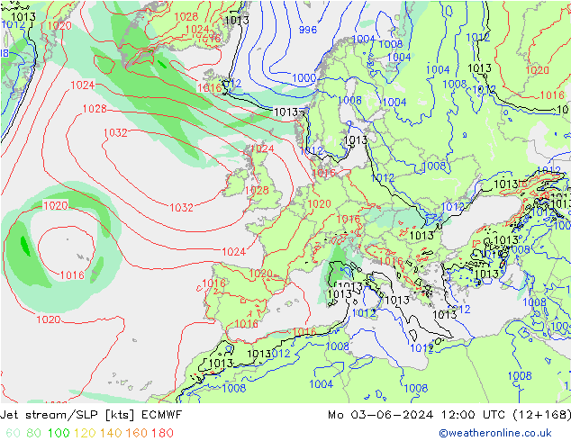 Jet stream ECMWF Seg 03.06.2024 12 UTC