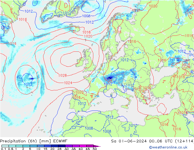 Z500/Rain (+SLP)/Z850 ECMWF so. 01.06.2024 06 UTC