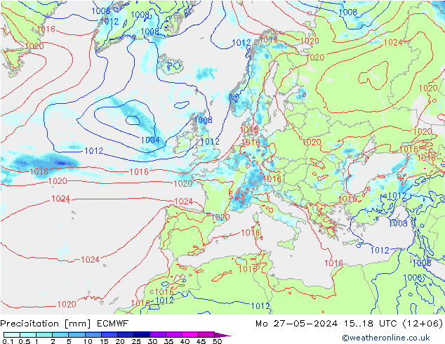 Precipitación ECMWF lun 27.05.2024 18 UTC