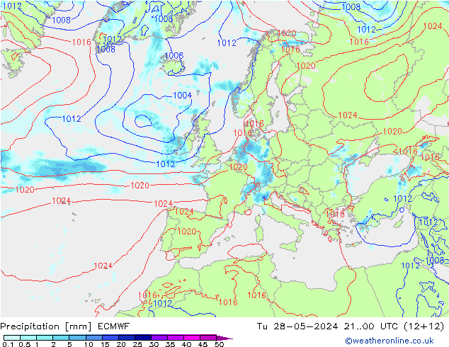 Niederschlag ECMWF Di 28.05.2024 00 UTC