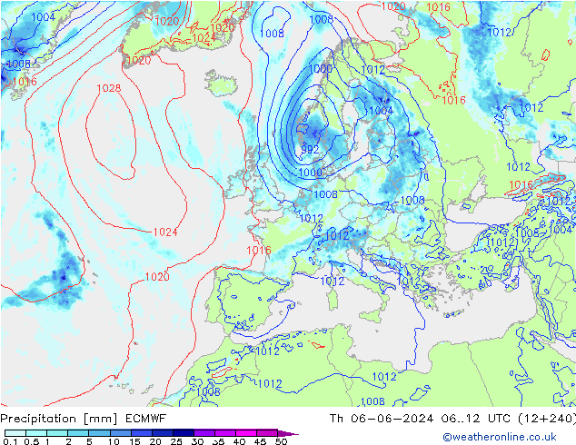 Precipitation ECMWF Th 06.06.2024 12 UTC