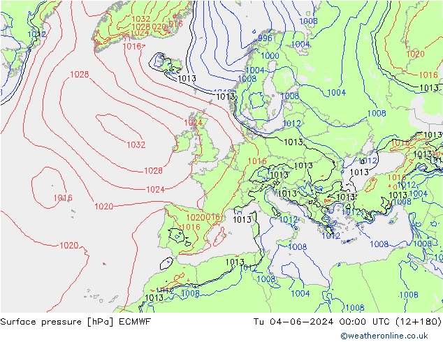 ciśnienie ECMWF wto. 04.06.2024 00 UTC