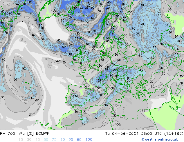 RH 700 hPa ECMWF  04.06.2024 06 UTC