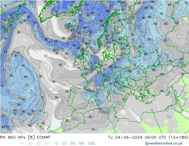 RH 850 hPa ECMWF Ter 04.06.2024 06 UTC