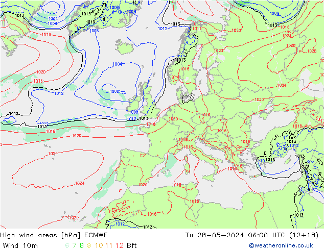 High wind areas ECMWF mar 28.05.2024 06 UTC