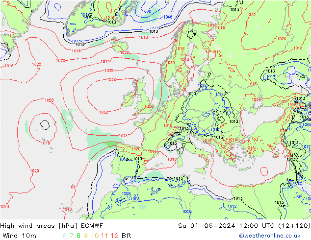 Sturmfelder ECMWF Sa 01.06.2024 12 UTC