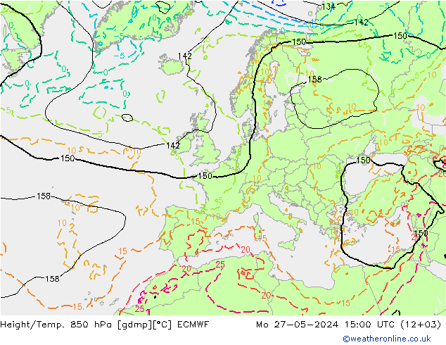 Height/Temp. 850 hPa ECMWF Seg 27.05.2024 15 UTC