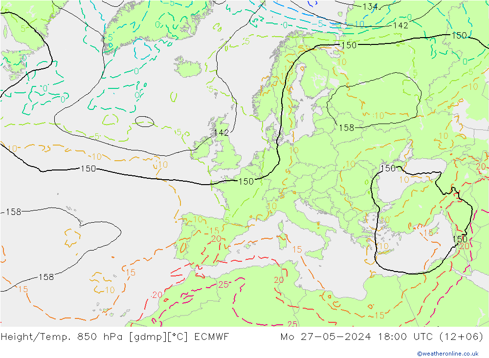 Z500/Rain (+SLP)/Z850 ECMWF lun 27.05.2024 18 UTC