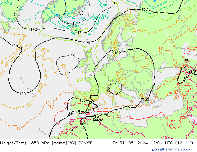 Z500/Rain (+SLP)/Z850 ECMWF Sex 31.05.2024 12 UTC