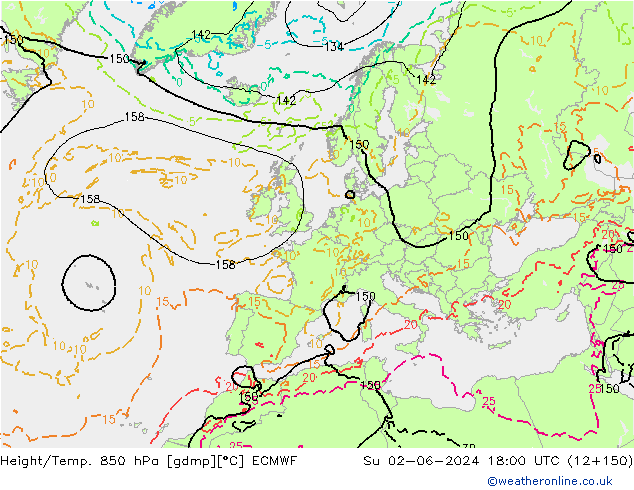 Z500/Regen(+SLP)/Z850 ECMWF zo 02.06.2024 18 UTC