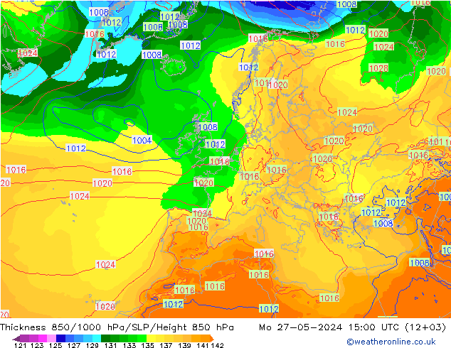 Thck 850-1000 hPa ECMWF Seg 27.05.2024 15 UTC