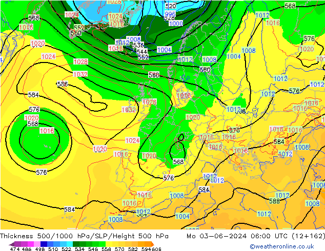 Thck 500-1000hPa ECMWF Mo 03.06.2024 06 UTC