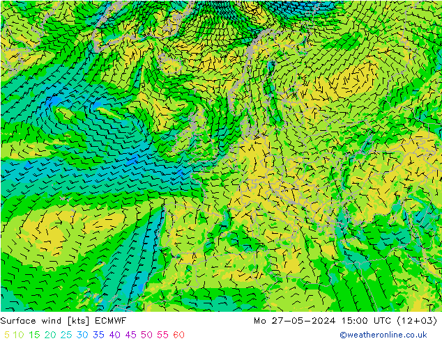 Surface wind ECMWF Mo 27.05.2024 15 UTC