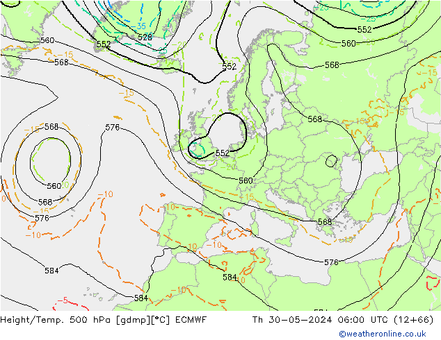 Z500/Rain (+SLP)/Z850 ECMWF  30.05.2024 06 UTC