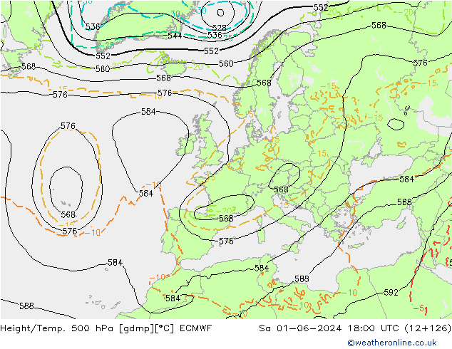 Z500/Rain (+SLP)/Z850 ECMWF Sáb 01.06.2024 18 UTC