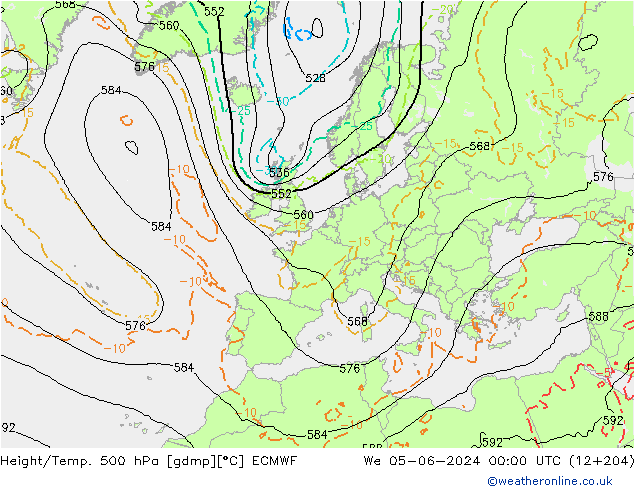 Height/Temp. 500 hPa ECMWF  05.06.2024 00 UTC